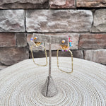[Taylor Shaye] Rainbow Iridescent Spring Flower Rectangle Hoops - The Pink Pineapple 850