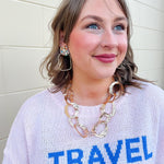 [Taylor Shaye] Rainbow Sequin Sunburst Rectangle Hoops - The Pink Pineapple 850