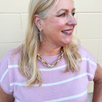 [Taylor Shaye] TieDye Stick Hammered Gold Hoops - The Pink Pineapple 850