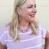 [Taylor Shaye] TieDye Stick Hammered Gold Hoops - The Pink Pineapple 850