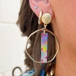 [Taylor Shaye] TieDye Stick Hammered Gold Hoops - The Pink Pineapple 850