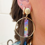 [Taylor Shaye] TieDye Stick Hammered Gold Hoops - The Pink Pineapple 850