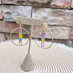 [Taylor Shaye] TieDye Stick Hammered Gold Hoops - The Pink Pineapple 850