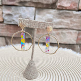 [Taylor Shaye] TieDye Stick Hammered Gold Hoops - The Pink Pineapple 850