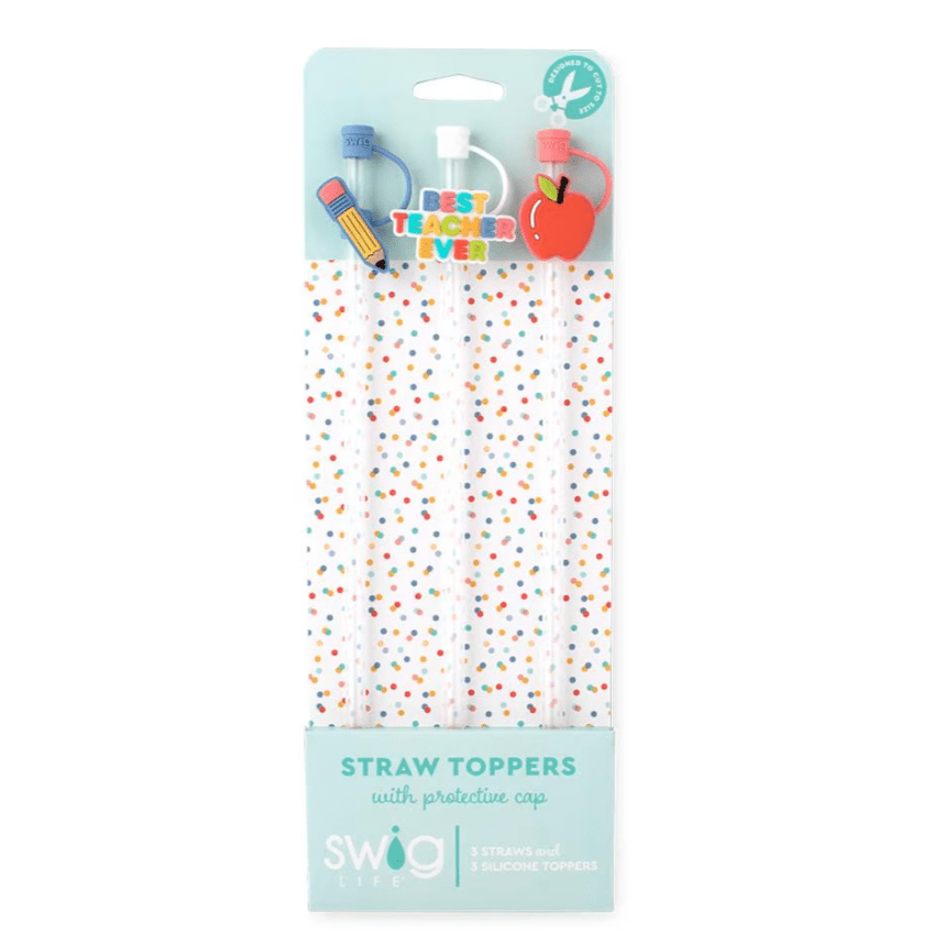 Teacher Life Straw Topper Set - The Pink Pineapple 850