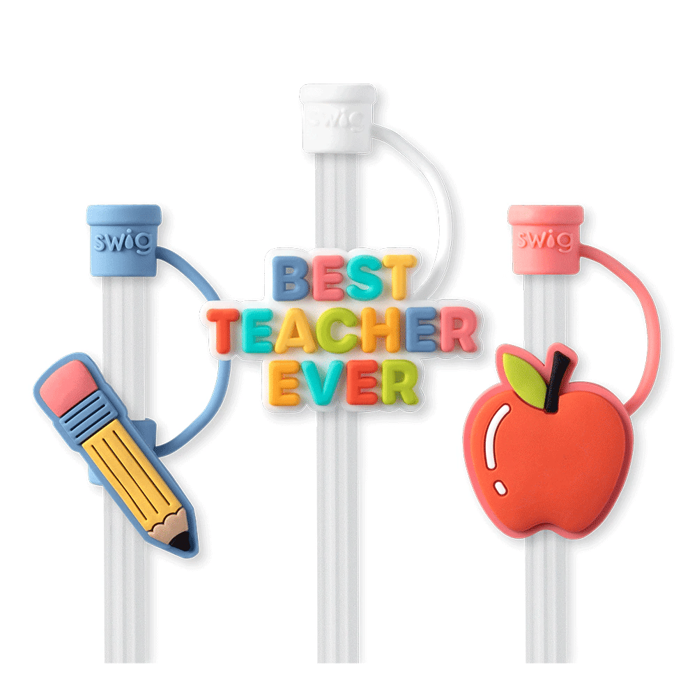 Teacher Life Straw Topper Set - The Pink Pineapple 850