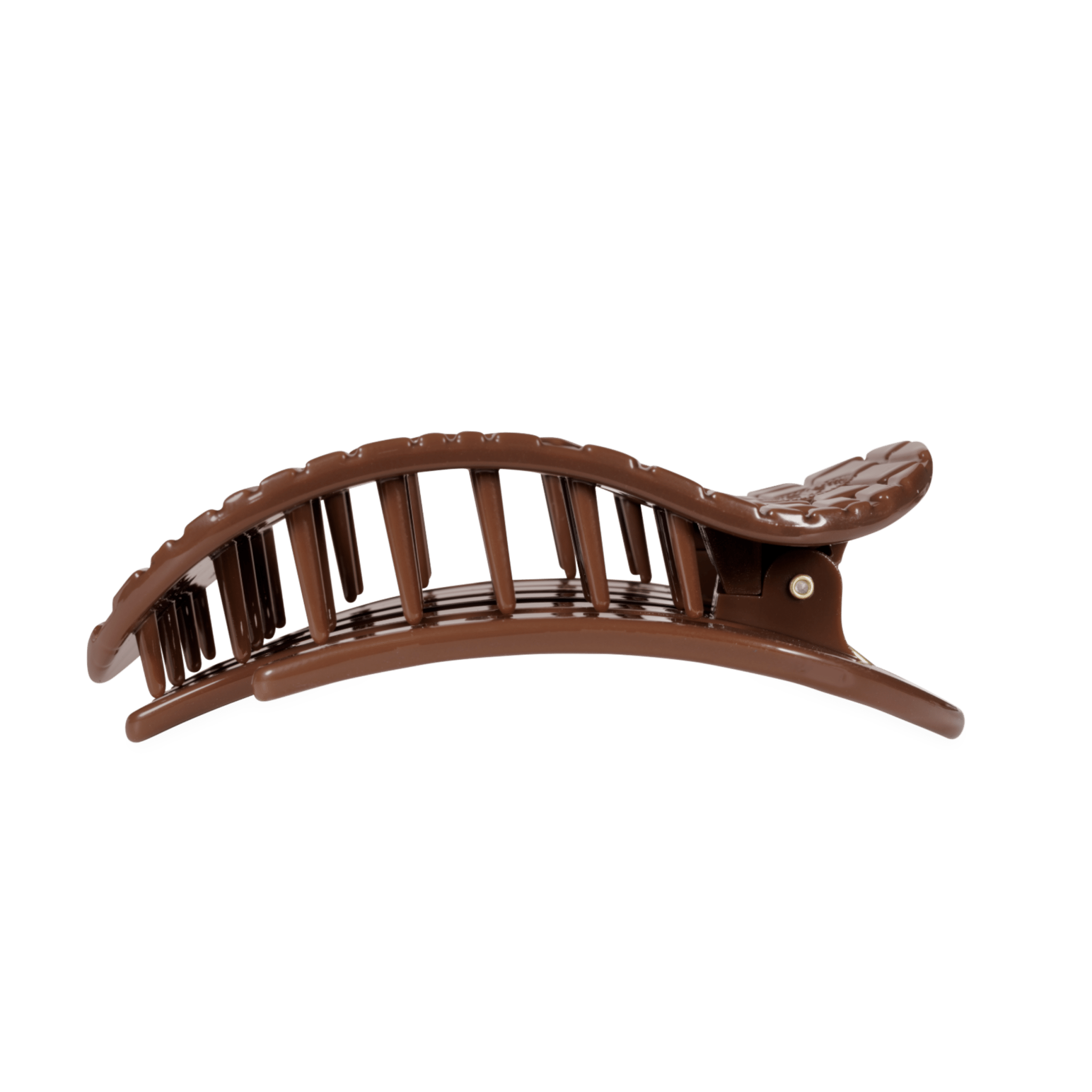 [Teleties] Brown Crocodile Large Flat Round Hair Clip - The Pink Pineapple 850