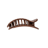 [Teleties] Brown Crocodile Medium Flat Round Hair Clip - The Pink Pineapple 850