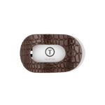 [Teleties] Brown Crocodile Medium Flat Round Hair Clip - The Pink Pineapple 850