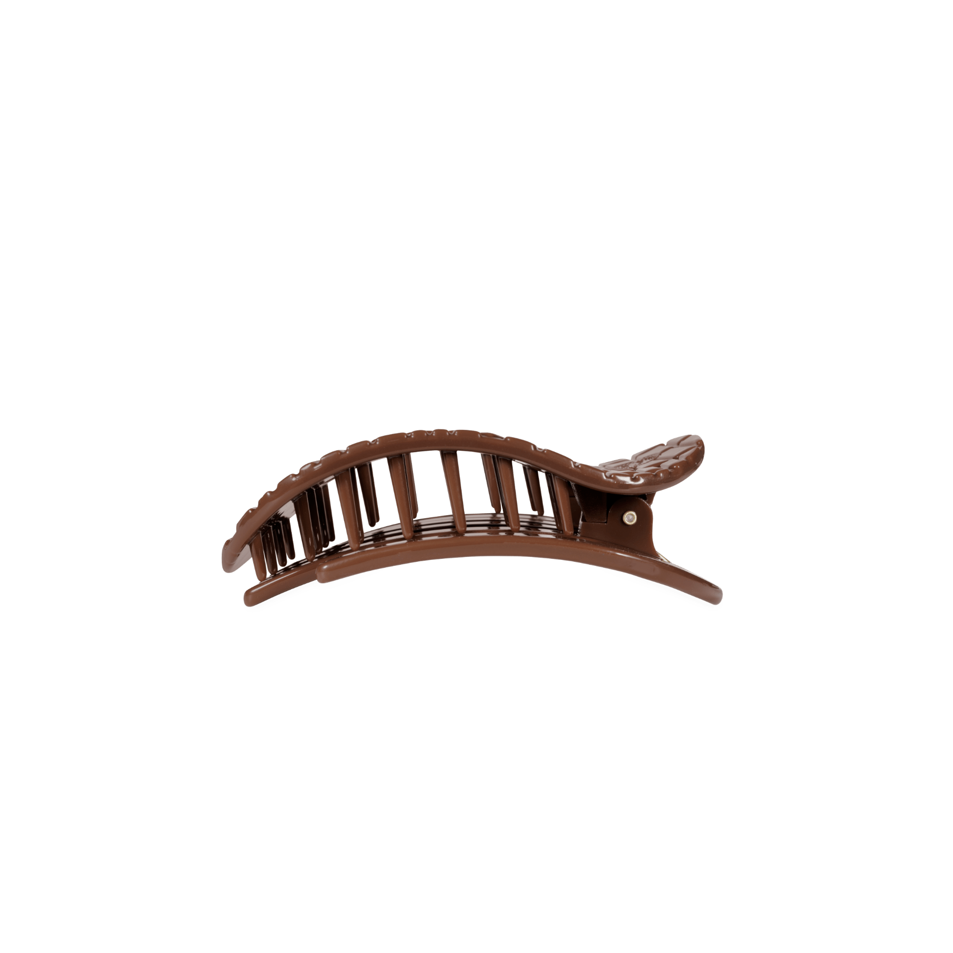 [Teleties] Brown Crocodile Small Flat Round Hair Clip - The Pink Pineapple 850