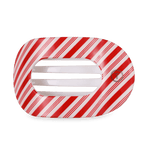 TELETIES Candy Cane Crush Large Flat Round Hair Clip - The Pink Pineapple 850