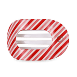 TELETIES Candy Cane Crush Large Flat Round Hair Clip - The Pink Pineapple 850