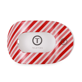 TELETIES Candy Cane Crush Large Flat Round Hair Clip - The Pink Pineapple 850