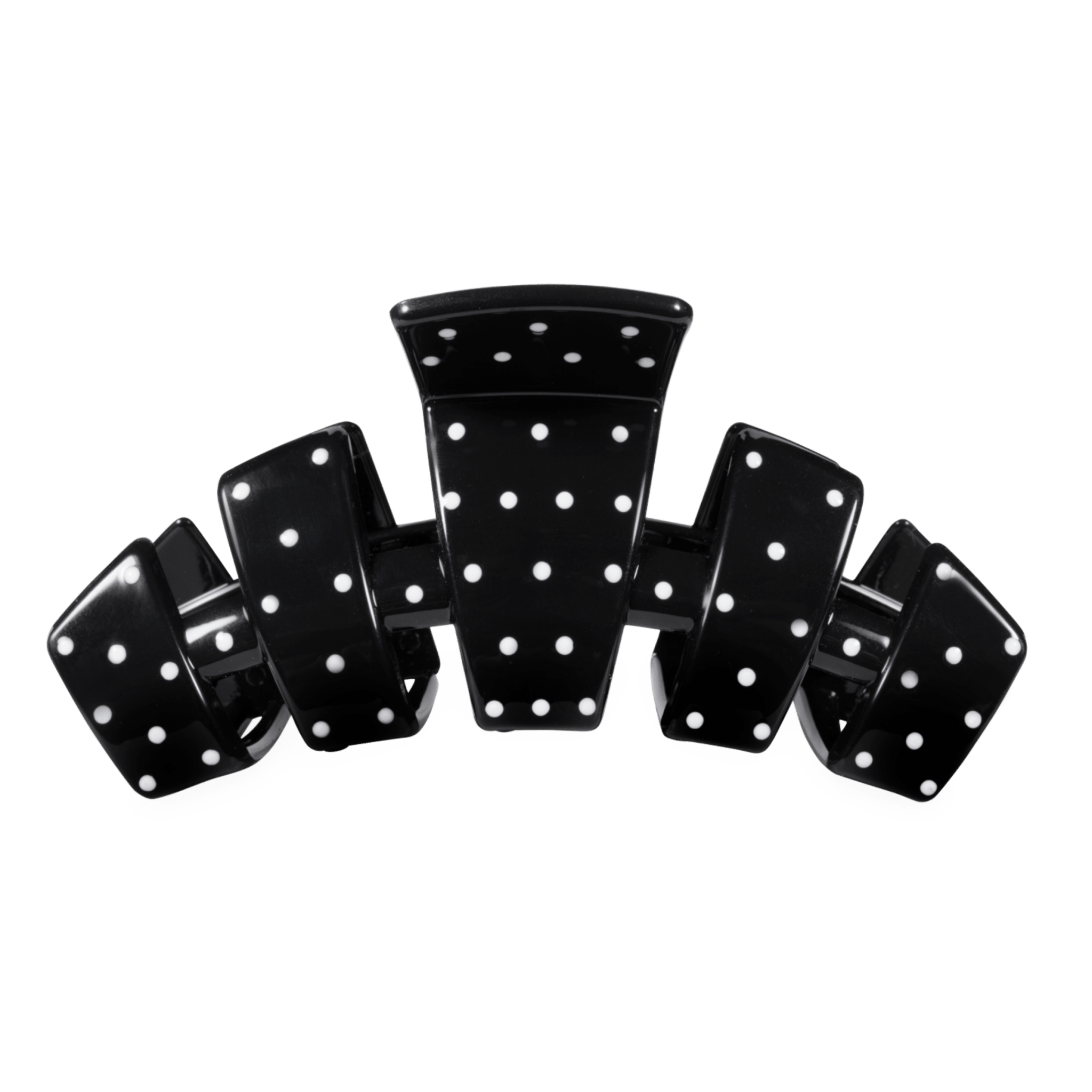 [Teleties] Classic Claw Clip | Large | Black Polka Dot Party - The Pink Pineapple 850