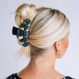 [Teleties] Classic Claw Clip | Large | Black Polka Dot Party - The Pink Pineapple 850