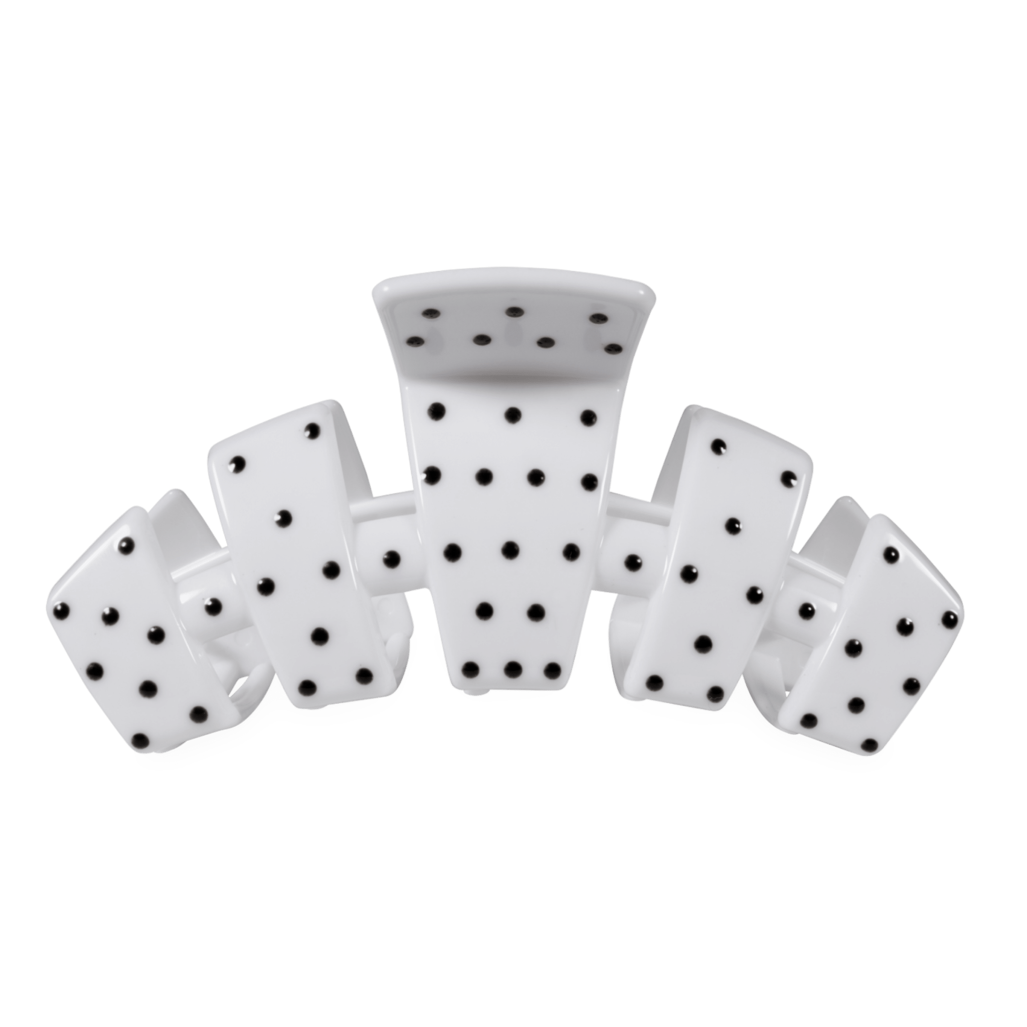 [Teleties] Classic Claw Clip | Large | White Polka Dot Party - The Pink Pineapple 850