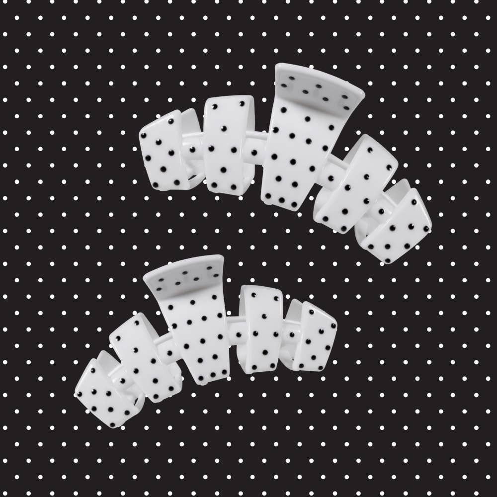 [Teleties] Classic Claw Clip | Medium | White Polka Dot Party - The Pink Pineapple 850