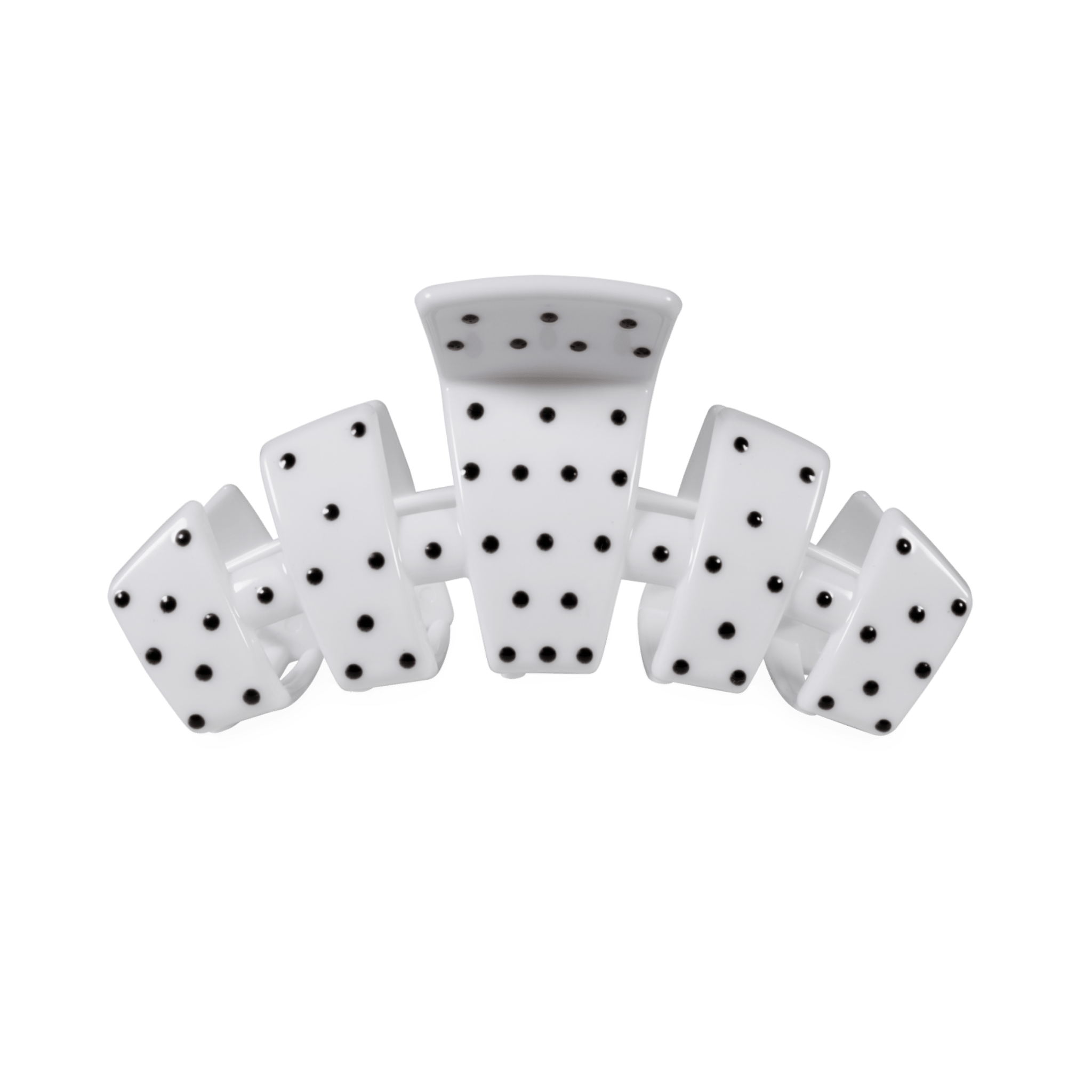 [Teleties] Classic Claw Clip | Medium | White Polka Dot Party - The Pink Pineapple 850