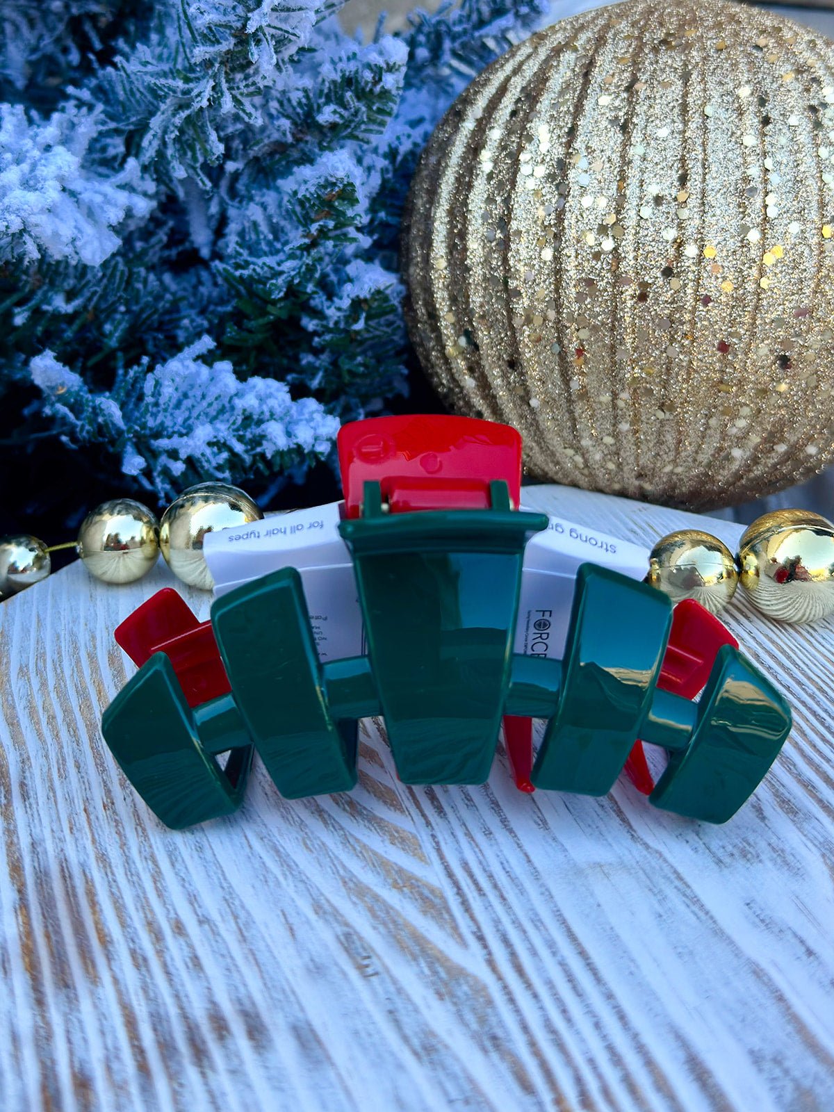 TELETIES Dual Holiday Large Hair Clip - The Pink Pineapple 850