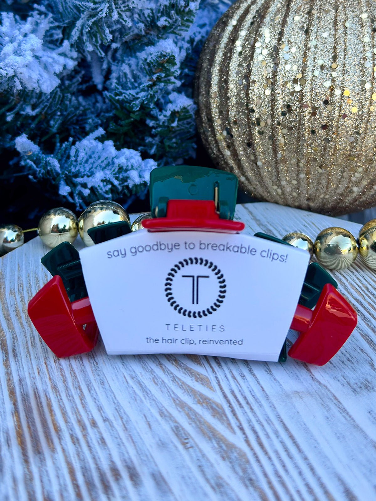 TELETIES Dual Holiday Large Hair Clip - The Pink Pineapple 850