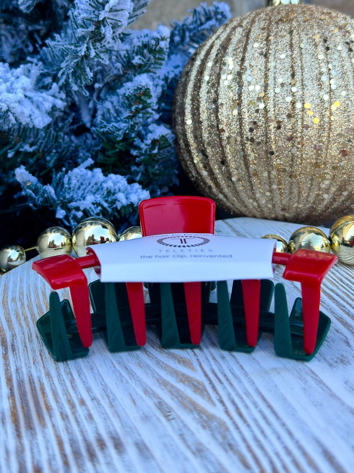 TELETIES Dual Holiday Large Hair Clip - The Pink Pineapple 850