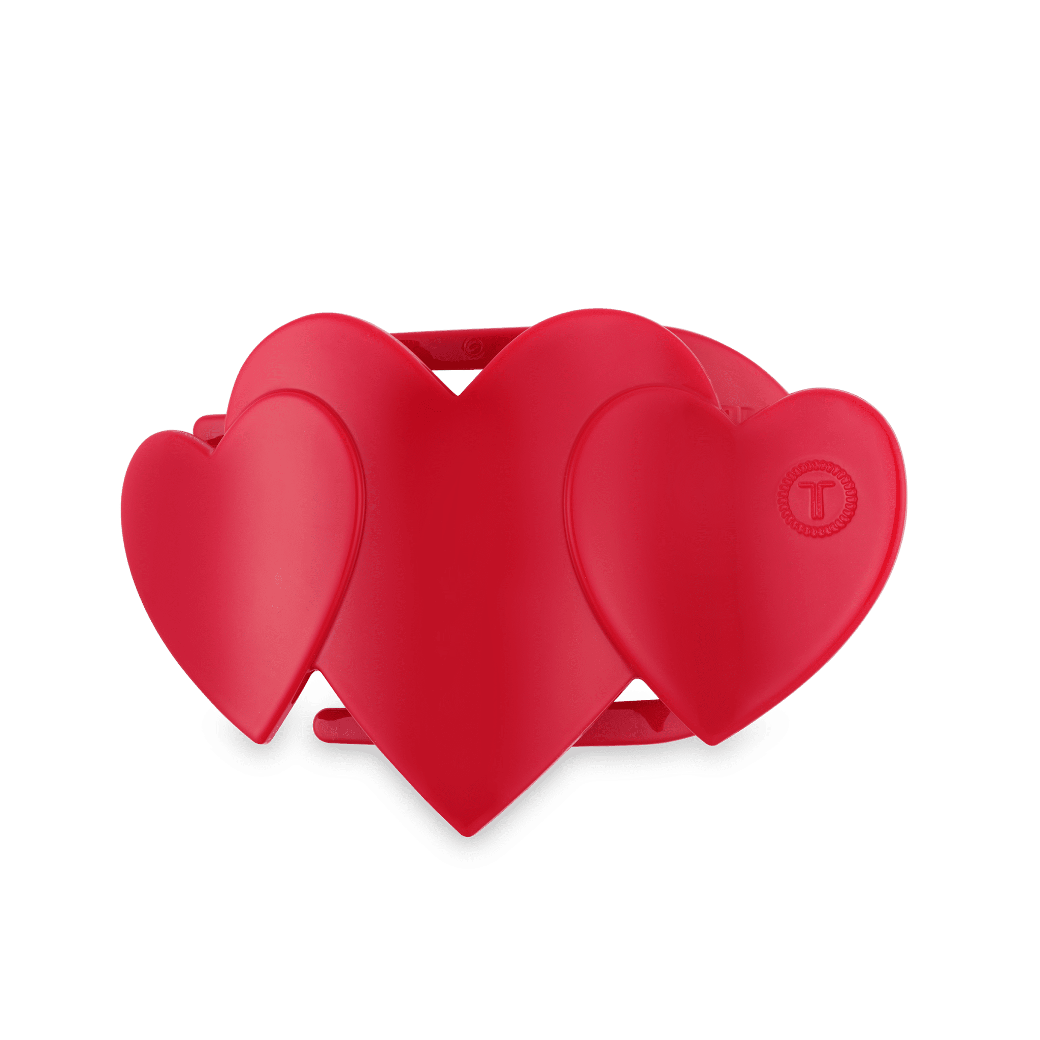 [Teleties] Flat Hair Clip | Medium | Red Heart to Heart - The Pink Pineapple 850