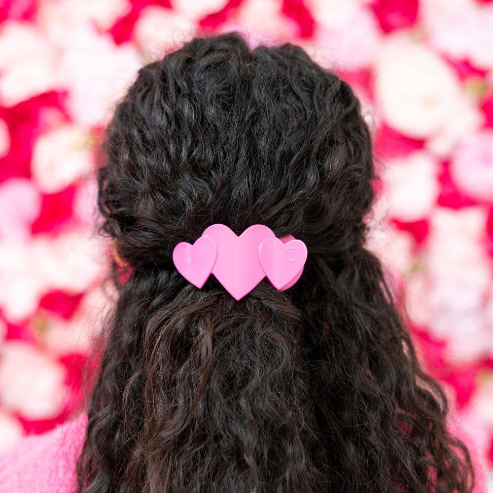 [Teleties] Flat Hair Clip | Small | Pink Heart to Heart - The Pink Pineapple 850