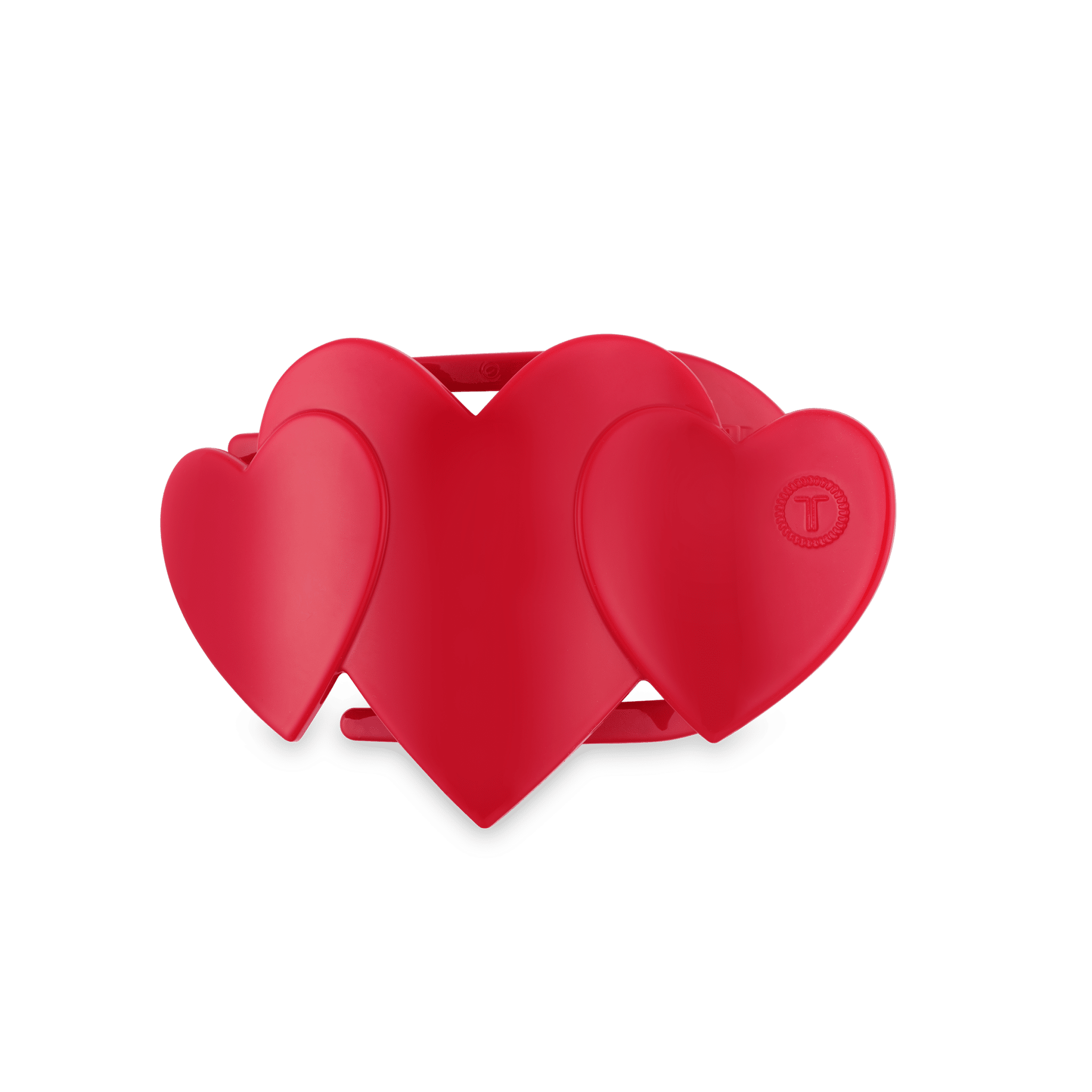 [Teleties] Flat Hair Clip | Small | Red Heart to Heart - The Pink Pineapple 850