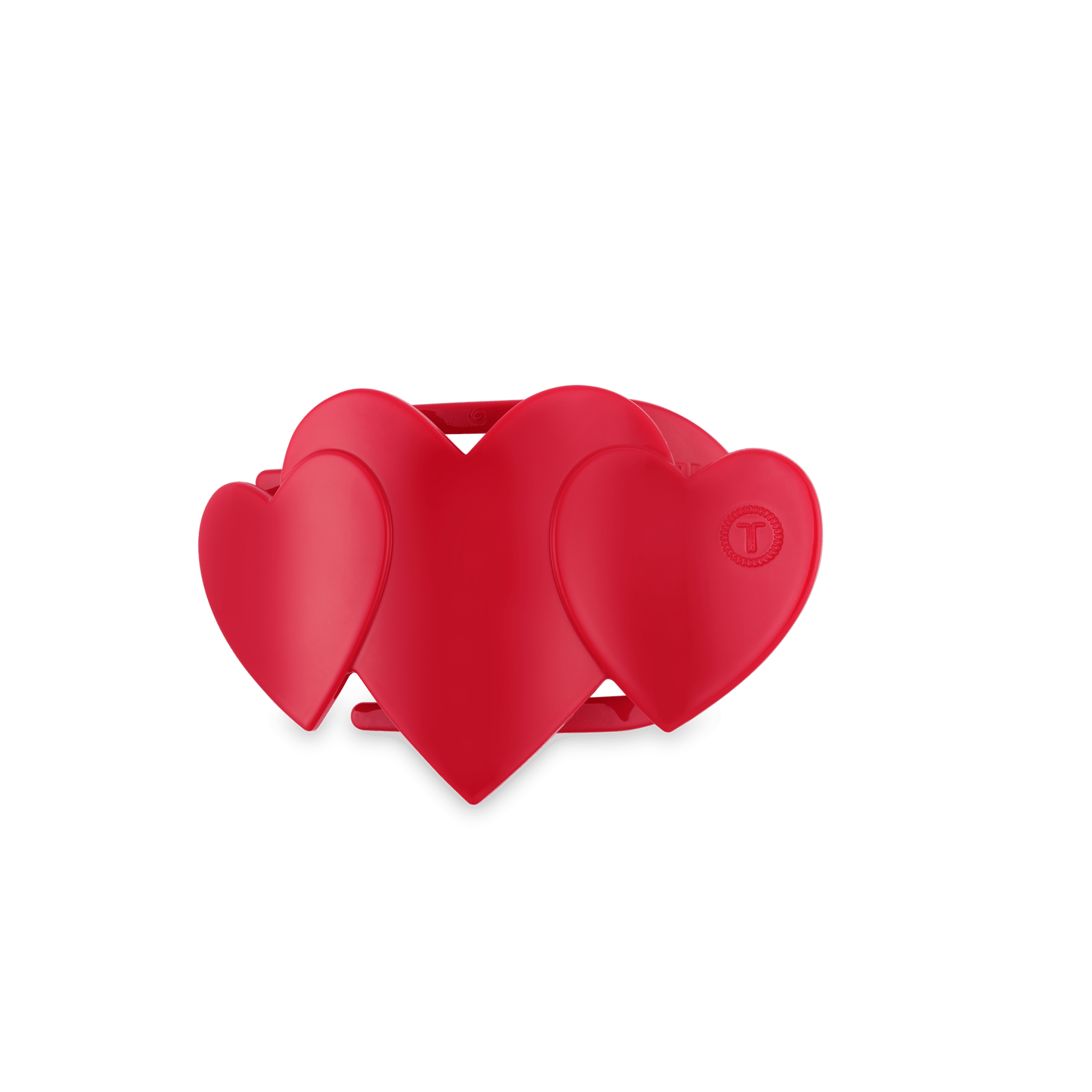[Teleties] Flat Hair Clip | Tiny | Red Heart to Heart - The Pink Pineapple 850