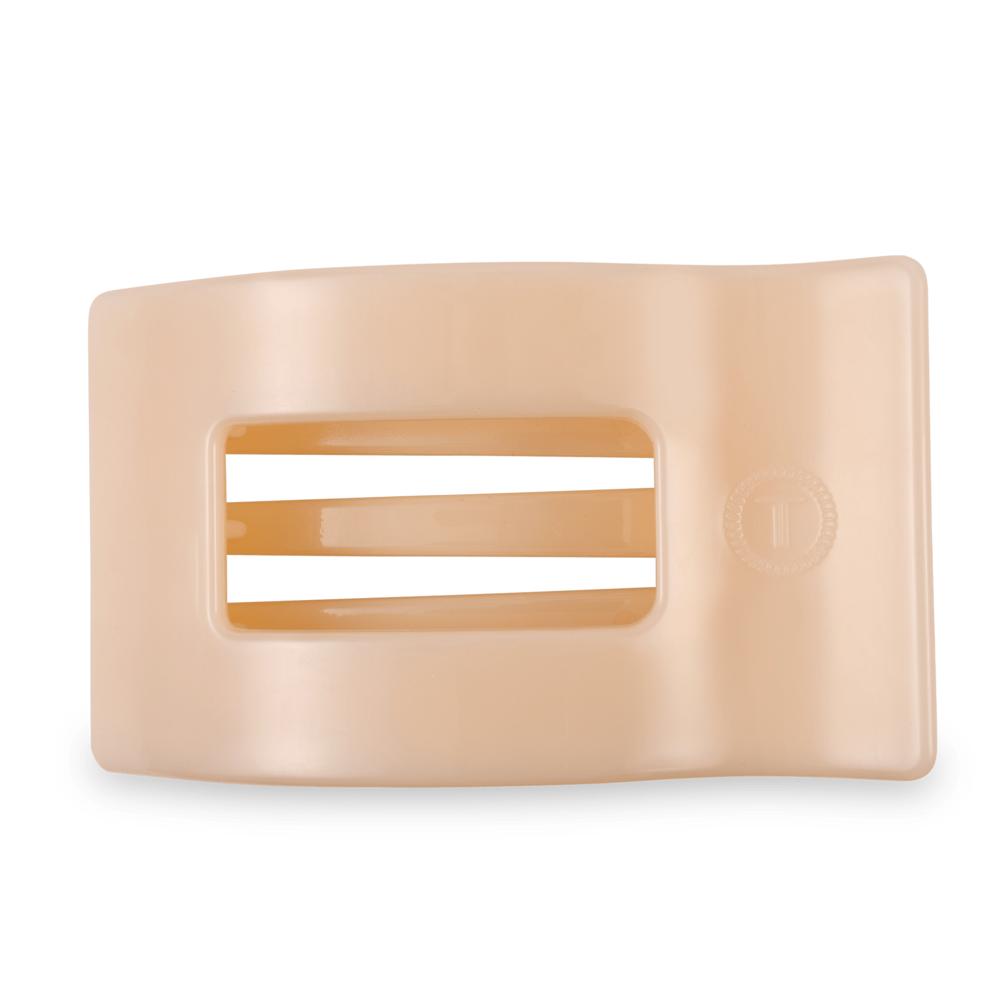 [Teleties] Flat Rectangle Hair Clip Large - Almond Beige - The Pink Pineapple 850