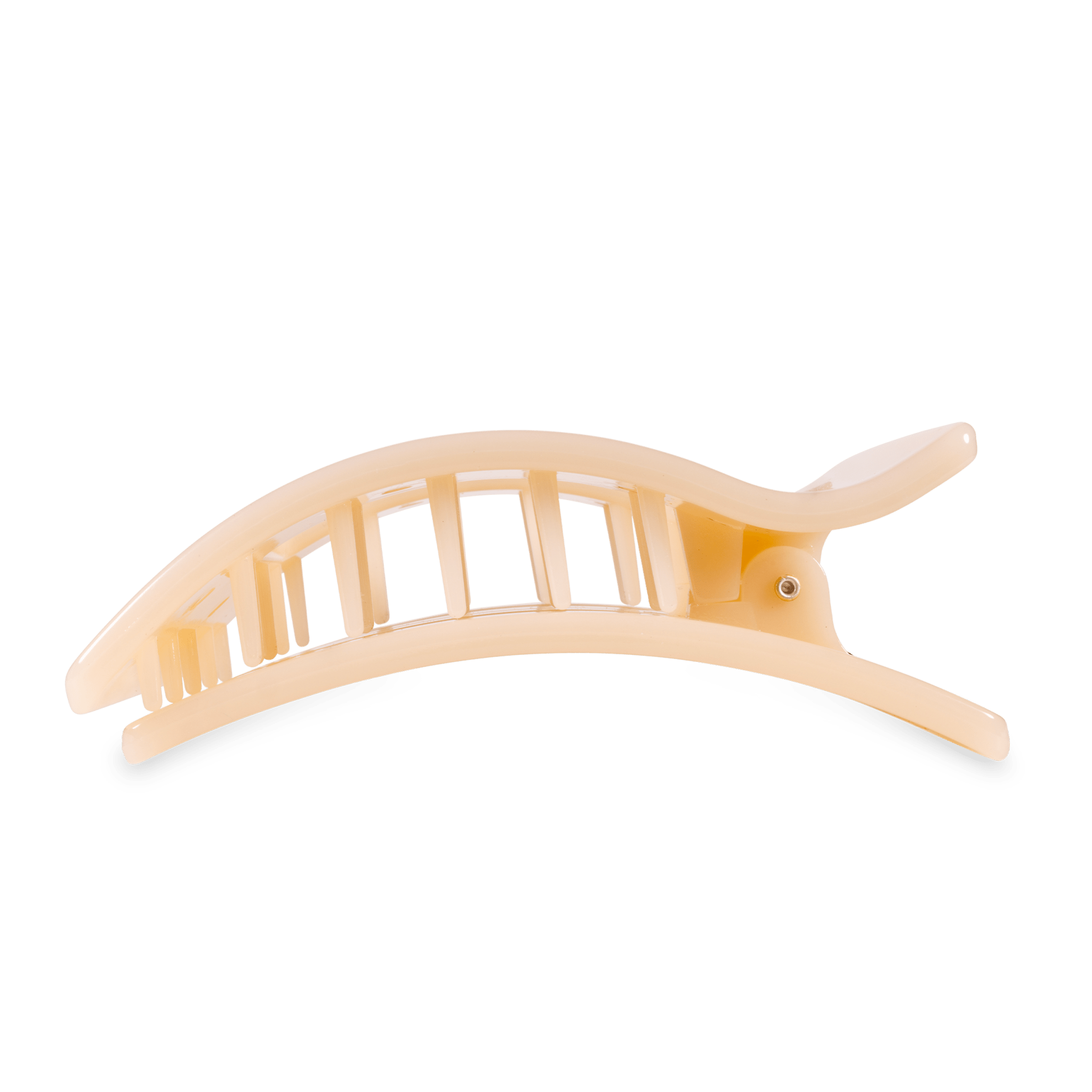[Teleties] Flat Rectangle Hair Clip Large - Almond Beige - The Pink Pineapple 850
