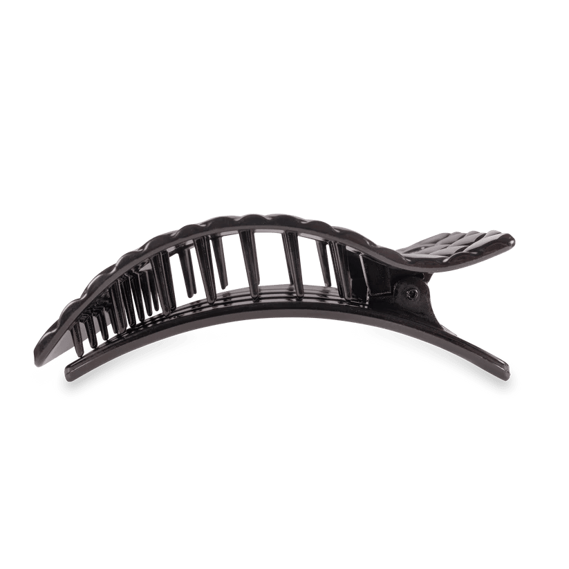 [Teleties] Flat Rectangle Hair Clip | Large | Jet Black Quilted - The Pink Pineapple 850