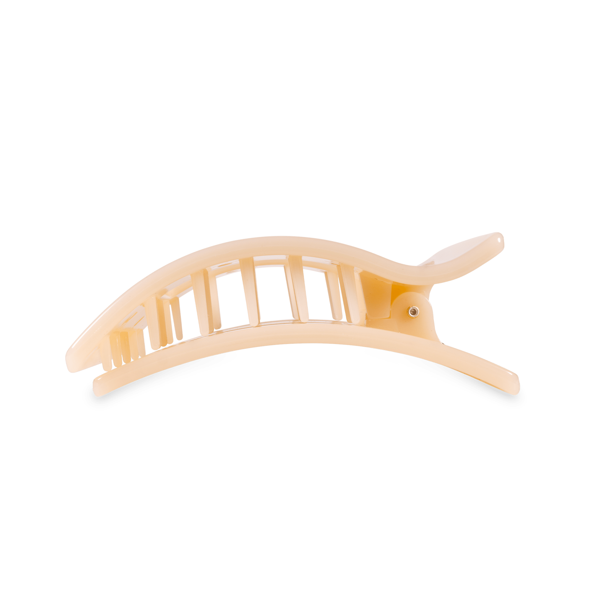 [TELETIES] Flat Rectangle Hair Clip – Medium Almond Beige - The Pink Pineapple 850