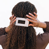 [TELETIES] Flat Rectangle Hair Clip – Medium Almond Beige - The Pink Pineapple 850