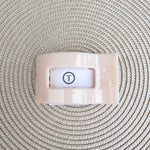 [TELETIES] Flat Rectangle Hair Clip – Medium Almond Beige - The Pink Pineapple 850