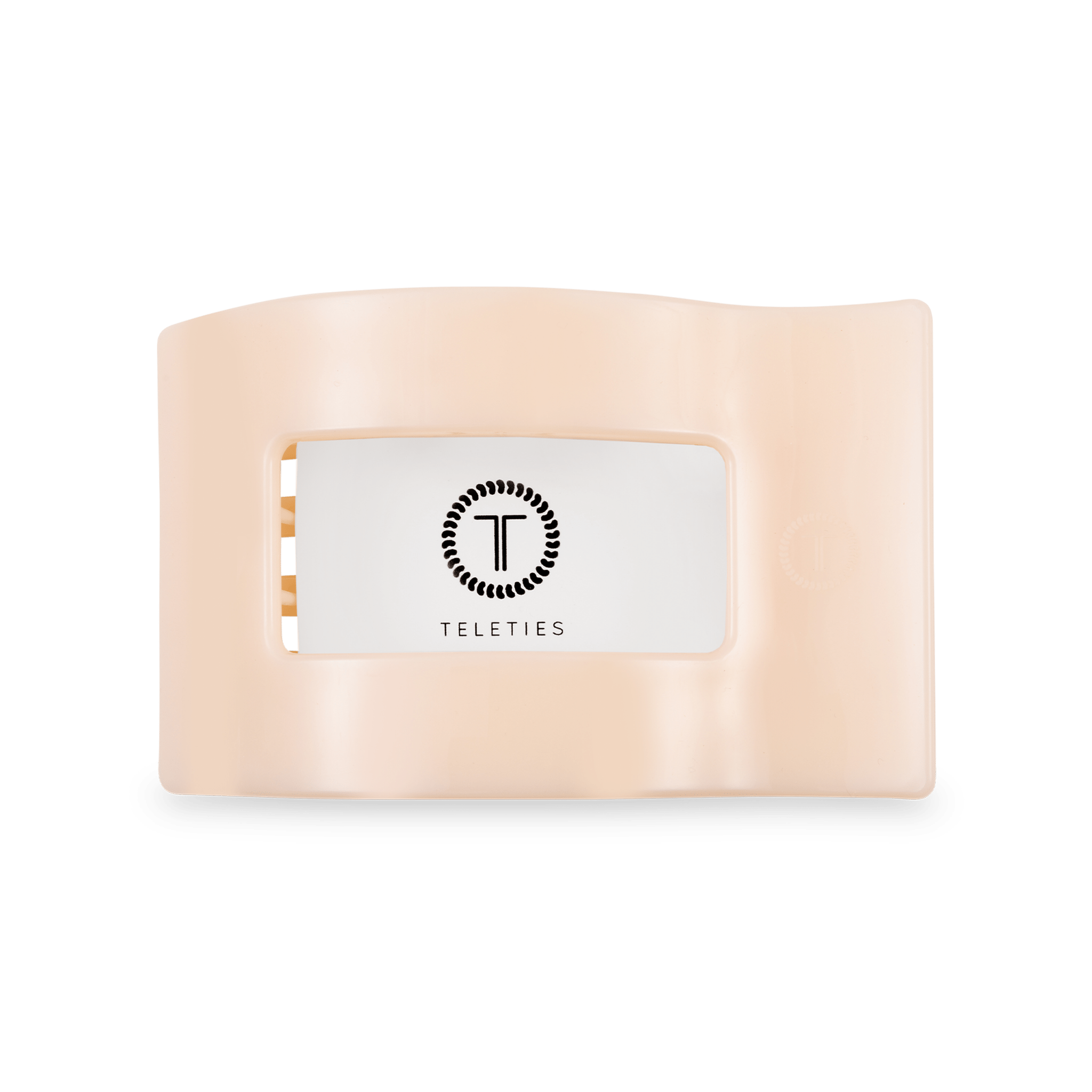 [TELETIES] Flat Rectangle Hair Clip – Medium Almond Beige - The Pink Pineapple 850