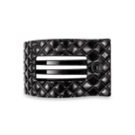 [TELETIES] Flat Rectangle Hair Clip – Medium Jet Black Quilted - The Pink Pineapple 850