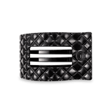 [TELETIES] Flat Rectangle Hair Clip – Medium Jet Black Quilted - The Pink Pineapple 850