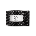 [TELETIES] Flat Rectangle Hair Clip – Medium Jet Black Quilted - The Pink Pineapple 850