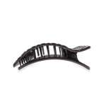 [TELETIES] Flat Rectangle Hair Clip – Medium Jet Black Quilted - The Pink Pineapple 850