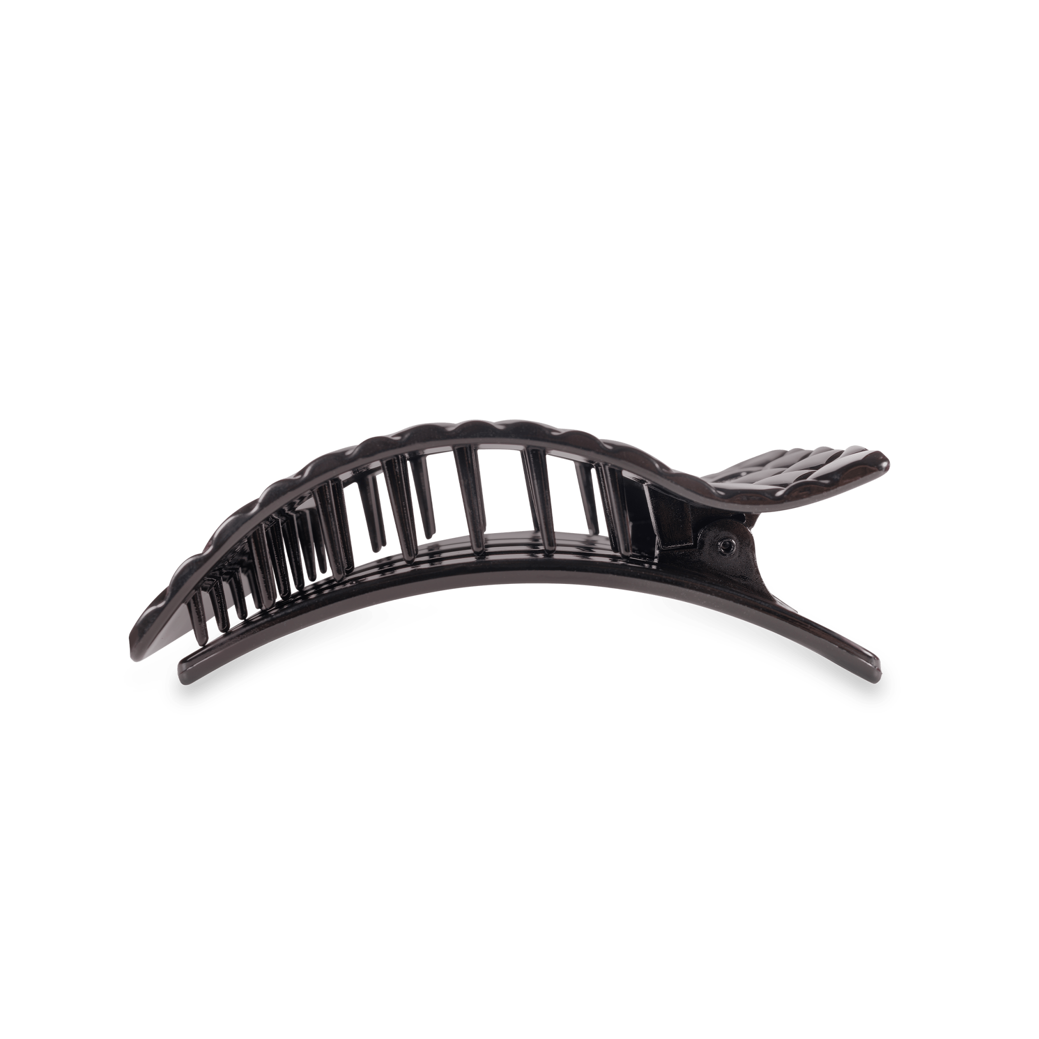 [TELETIES] Flat Rectangle Hair Clip – Medium Jet Black Quilted - The Pink Pineapple 850