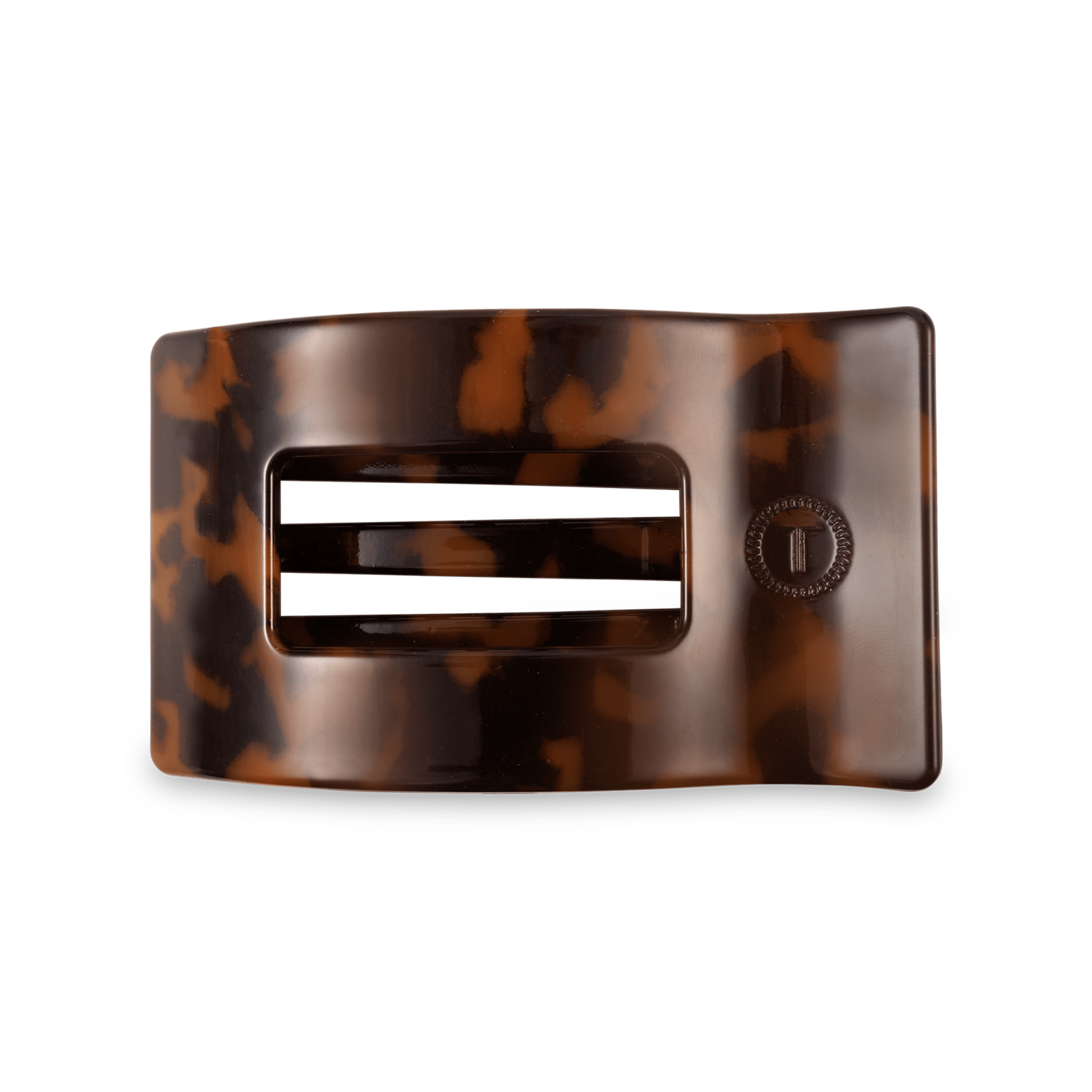 [TELETIES] Flat Rectangle Hair Clip – Medium Tortoise - The Pink Pineapple 850