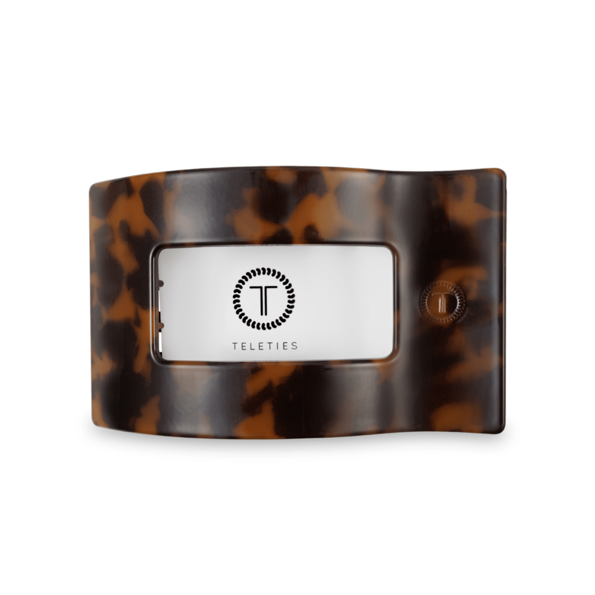 [TELETIES] Flat Rectangle Hair Clip – Medium Tortoise - The Pink Pineapple 850