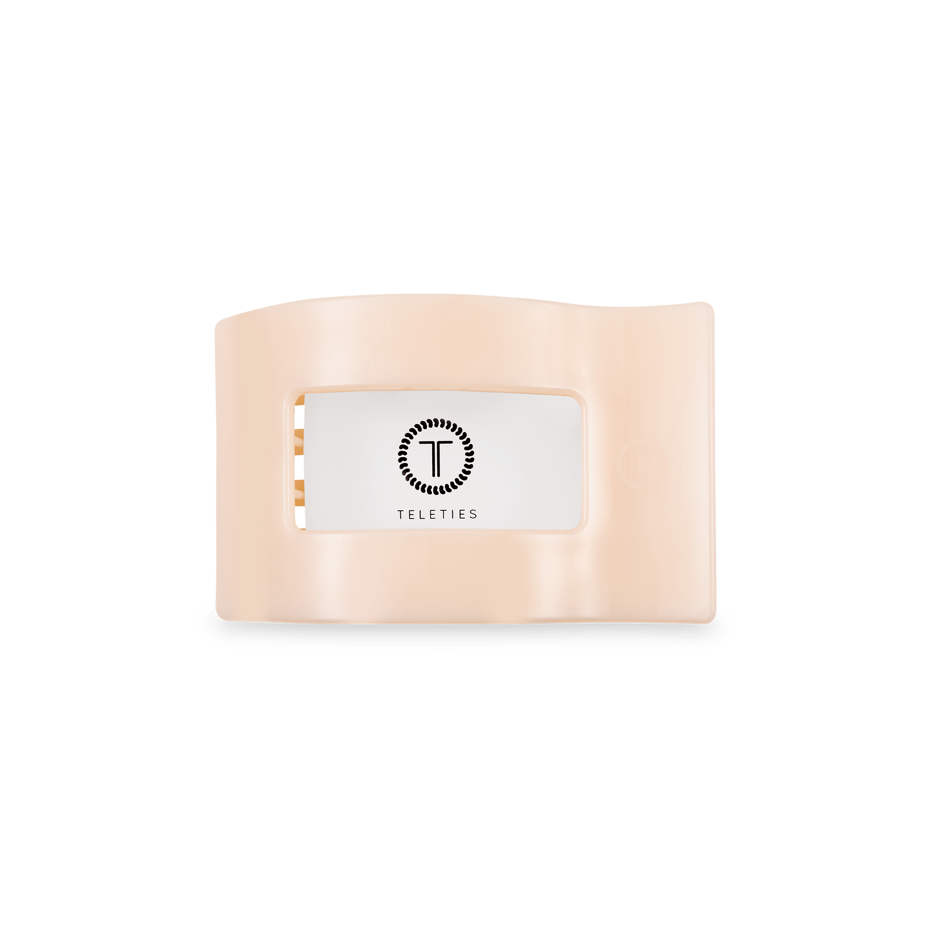 [TELETIES] Flat Rectangle Hair Clip – Small Almond Beige - The Pink Pineapple 850