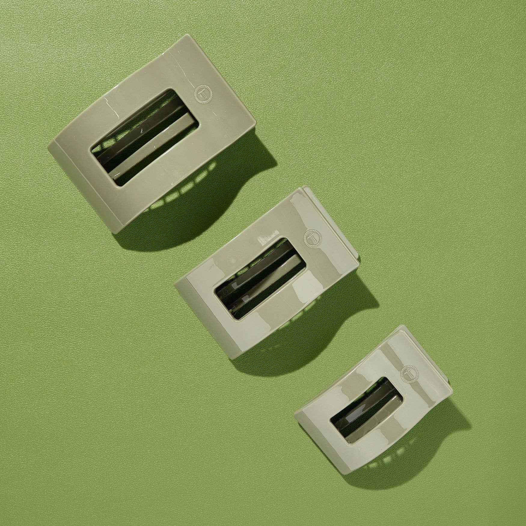 [TELETIES] Flat Rectangle Hair Clip – Small Sage It Ain’t So - The Pink Pineapple 850