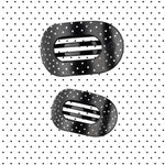 [Teleties] Flat Round Hair Clip | Black Polka Dot Party | Large - The Pink Pineapple 850