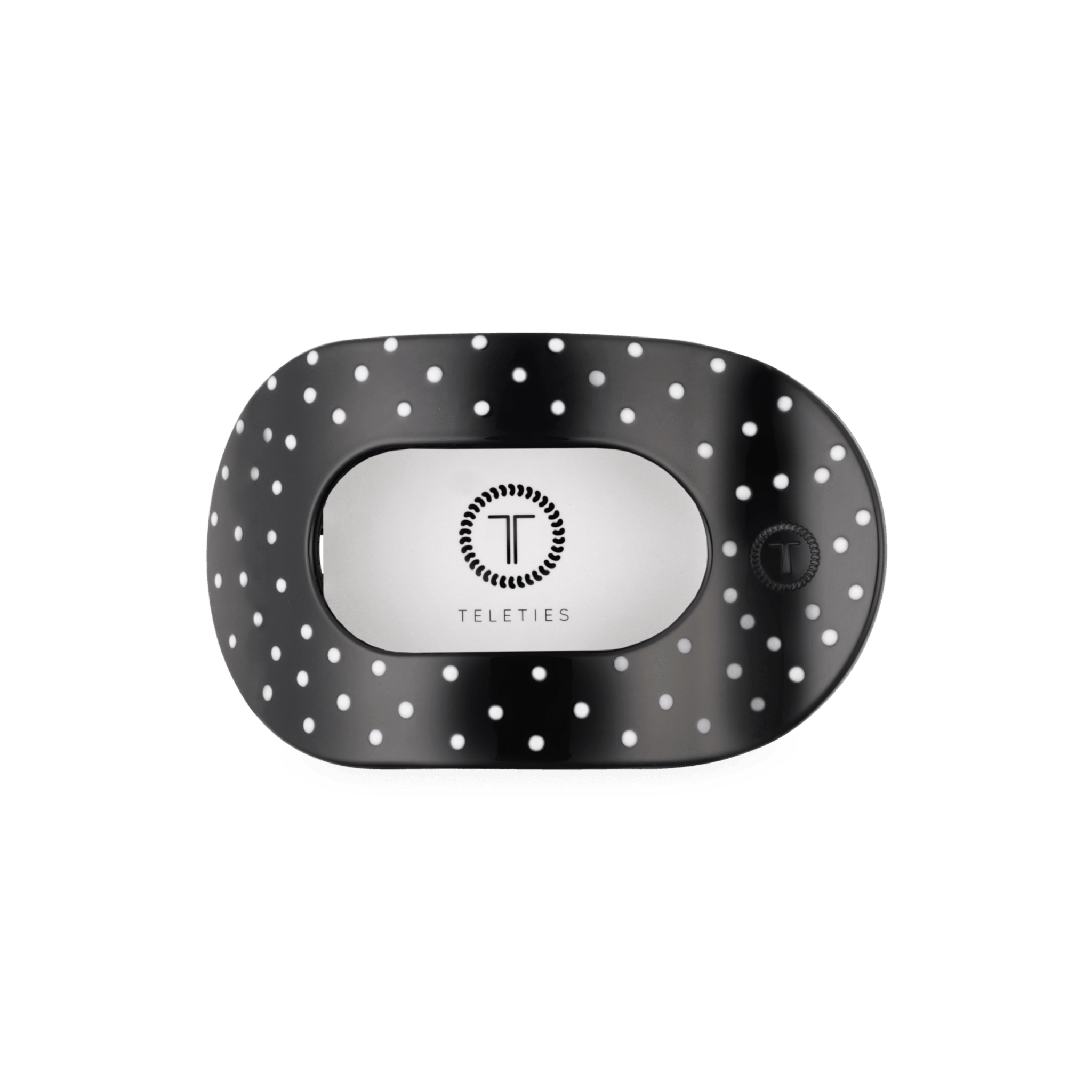 [Teleties] Flat Round Hair Clip | Black Polka Dot Party | Medium - The Pink Pineapple 850
