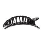 [TELETIES] Flat Round Hair Clip – Large Jet Black Quilted - The Pink Pineapple 850