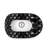 [TELETIES] Flat Round Hair Clip – Large Jet Black Quilted - The Pink Pineapple 850