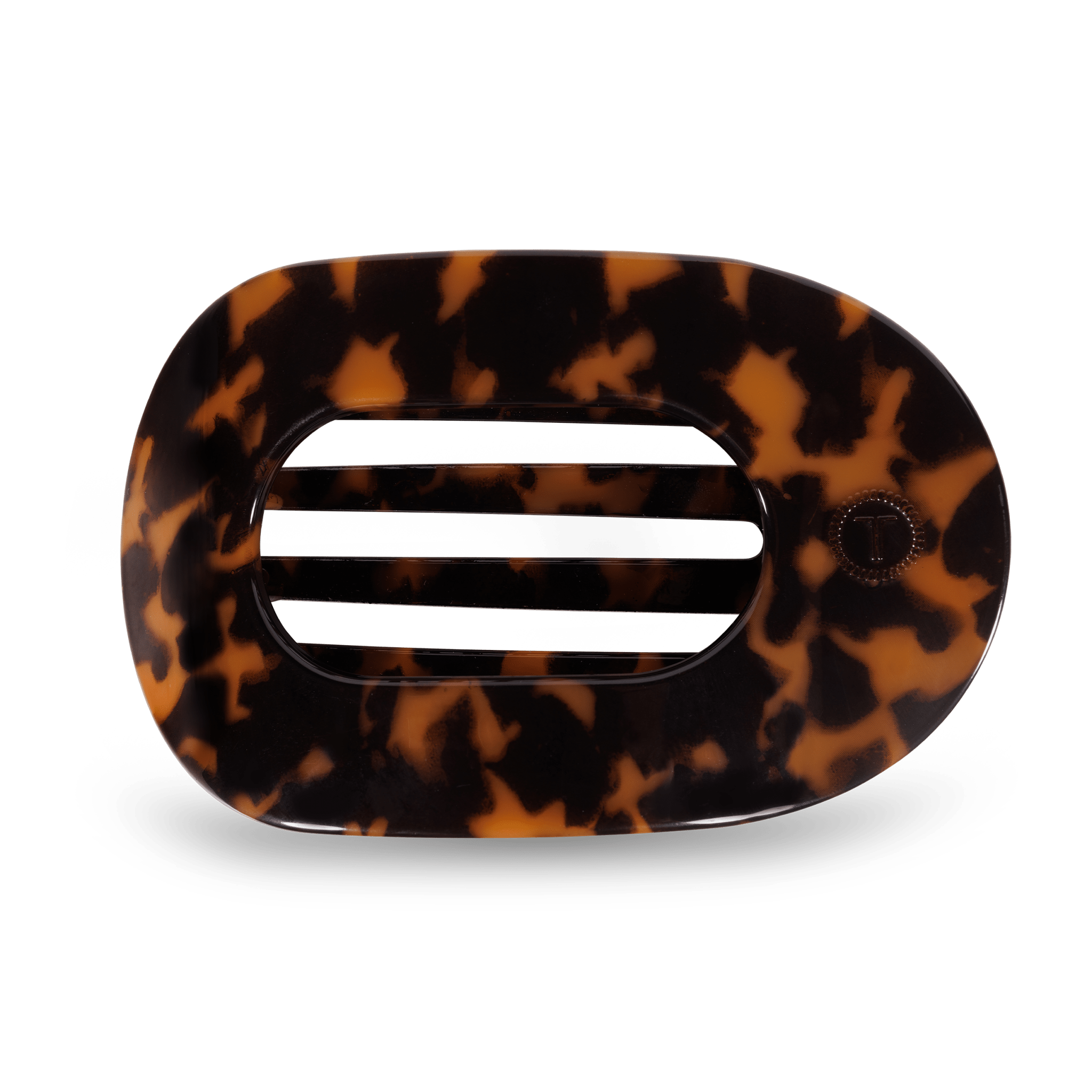 [TELETIES] Flat Round Hair Clip – Large Tortoise - The Pink Pineapple 850